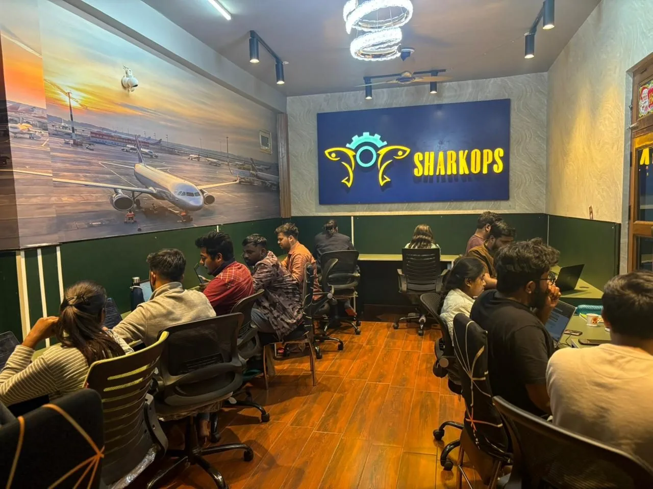 The SharkOps team at the office